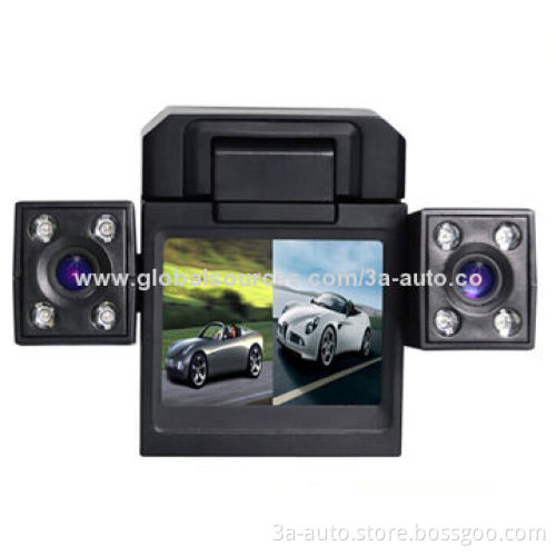 Dual lens DVR 2.0-inch TFT LCD, 120 Degree Wide Angle OV7725 Lens 720P
